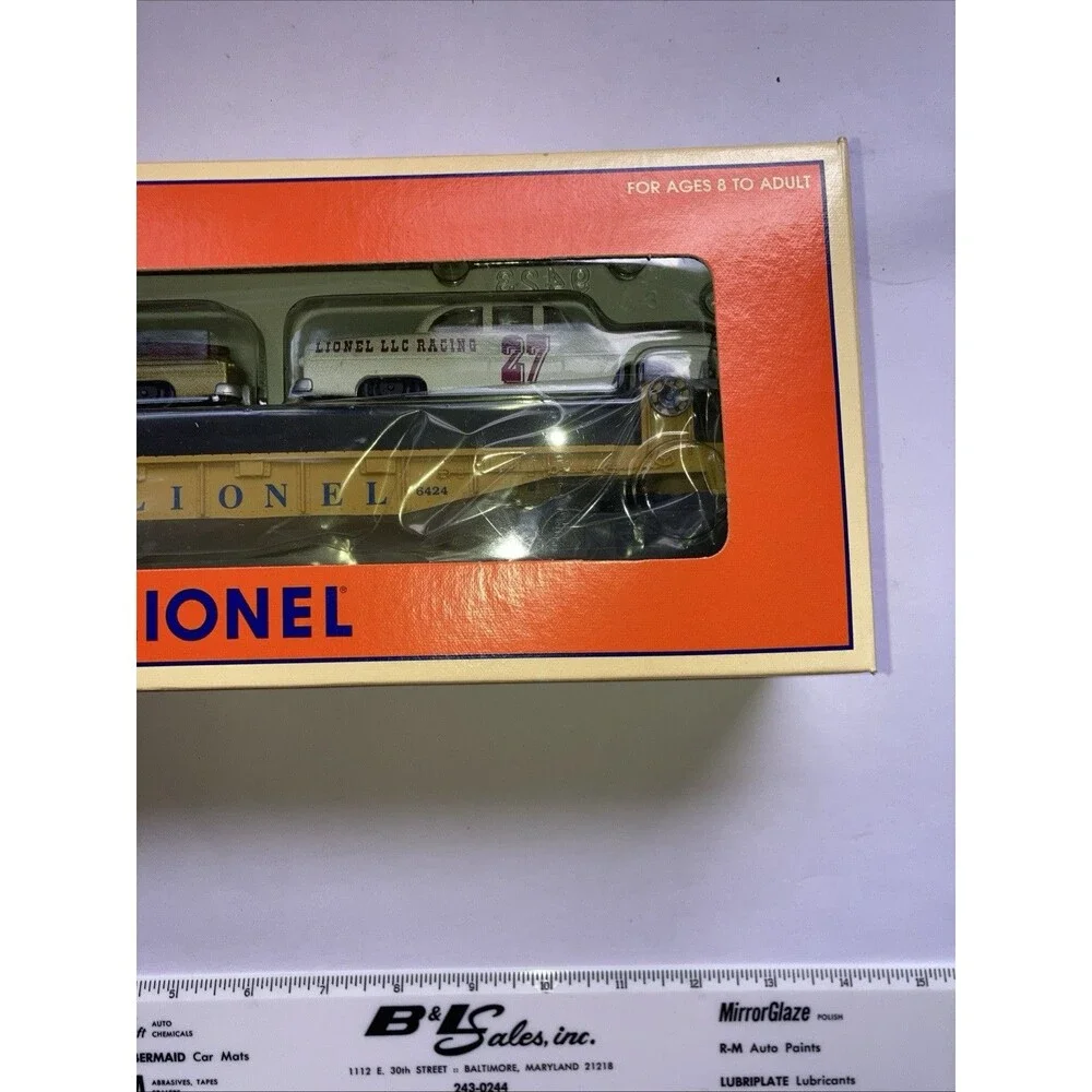 Lionel 6-19423 O Gauge Lionel Circle-L Racing Flatcar with Stock Car Load #6424